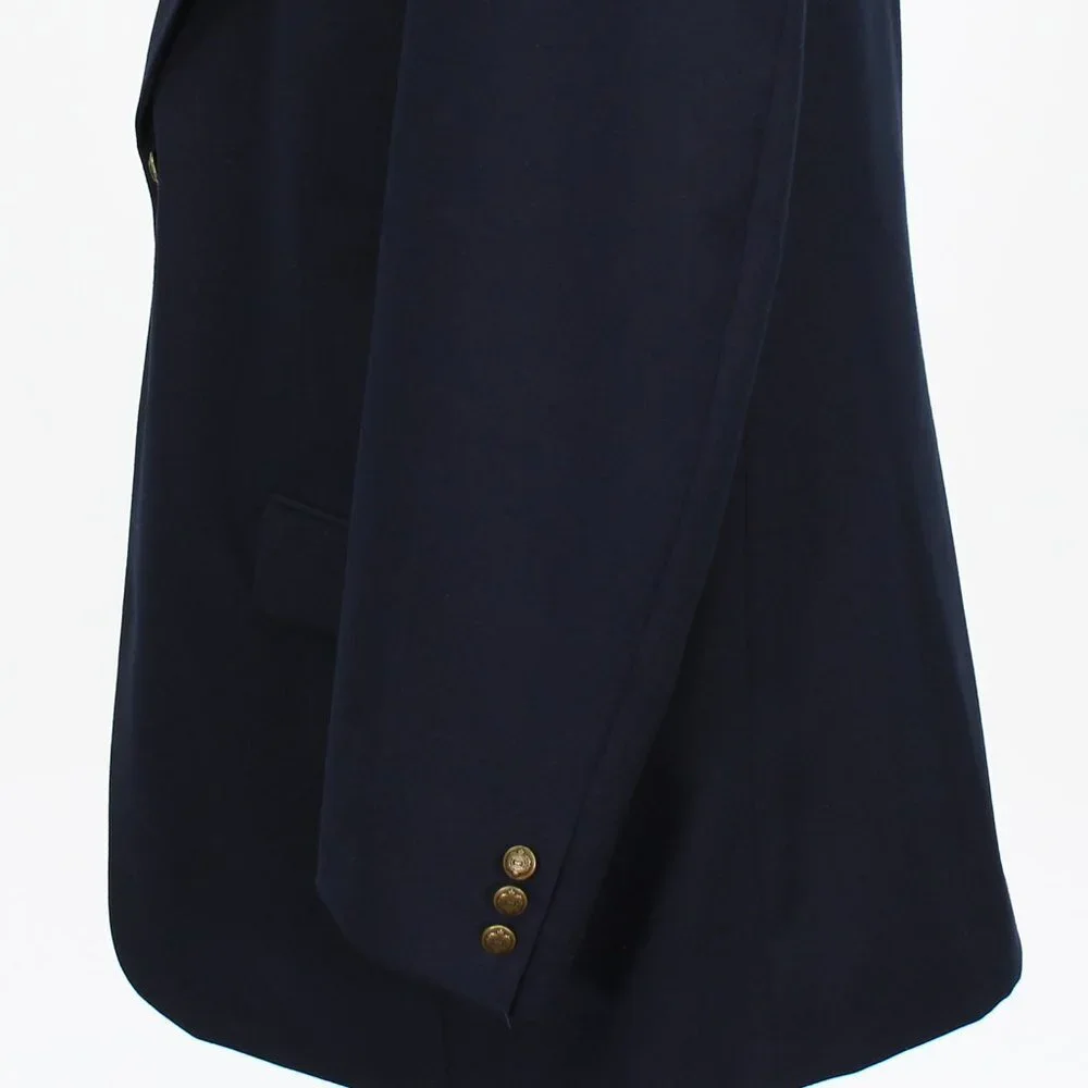 Statements 46L Navy Solid 2-Button Sport Coat Blazer Jacket B743